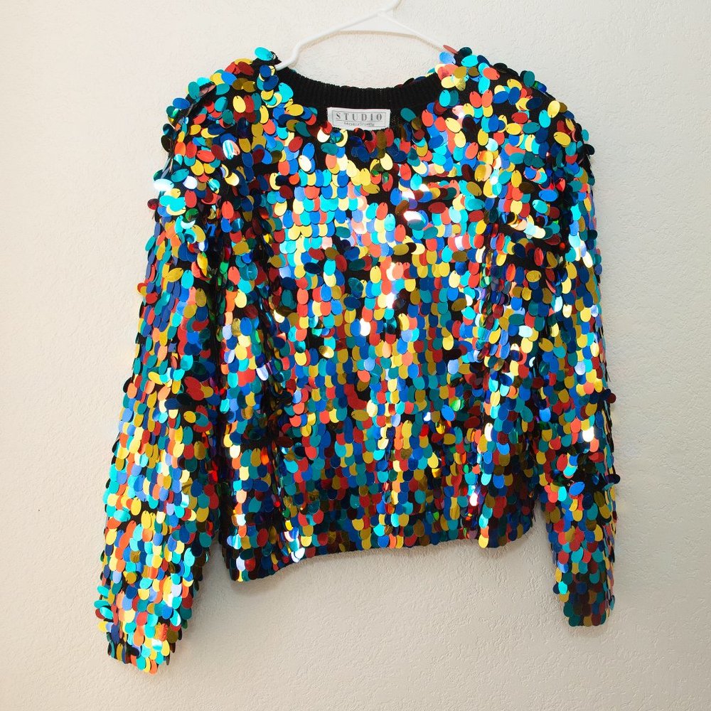 Studio Michelle Stuart Colorful Party Top for Women, Size M